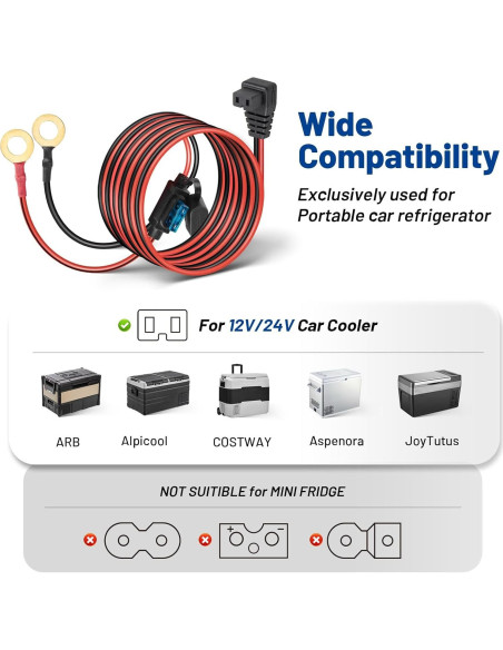 Cable de Alimentación 12V Anina para Nevera de Coche 3m Cable de Alimentación 12V Anina para Nevera de Coche 3m