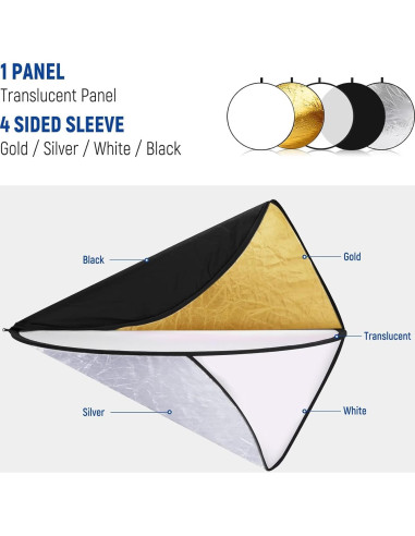 Reflector de Luz 5 en 1 NEEWER 30cm Plegable con Bolsa
