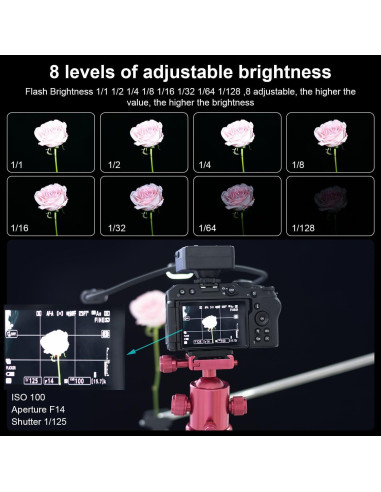 FOMITO Luz Flash Macro LED Flexible con 13 Filtros y USB