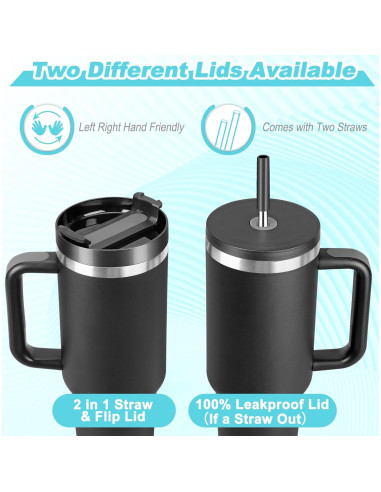 Taza de 1.18L Skywerc con 2 tapas y popote - Rosa