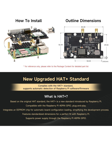 Adaptador PCIe a M.2 E Key Waveshare PoE para Raspberry Pi 5 Adaptador PCIe a M.2 E Key Waveshare PoE para Raspberry Pi 5