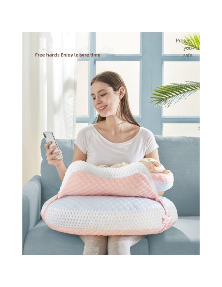 Almohada de Lactancia WYXunPlanet Rosa Ajustable 58.4x40.6cm Almohada de Lactancia WYXunPlanet Rosa Ajustable 58.4x40.6cm