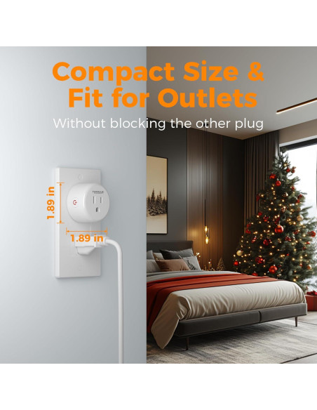 Enchufe Inteligente TESSAN WiFi Control Remoto 4.8cm Enchufe Inteligente TESSAN WiFi Control Remoto 4.8cm