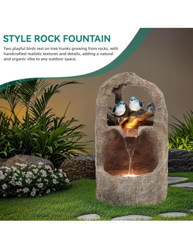 Fuente de Agua Exterior Autodaya 67.94cm con Luces LED
