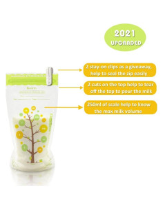 Bolsas de Almacenamiento de Leche Materna Bimirth 8oz 112 Unidades 2