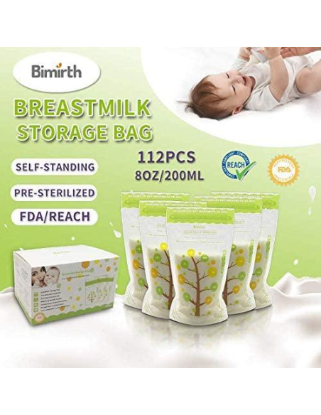 Bolsas de Almacenamiento de Leche Materna Bimirth 8oz 112 Unidades Bolsas de Almacenamiento de Leche Materna Bimirth 8oz 112 Unidades