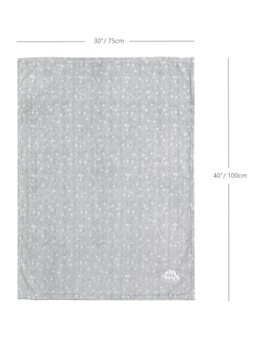 Manta Suave CREVENT 76x102 cm Nube Gris para Bebés y Niños