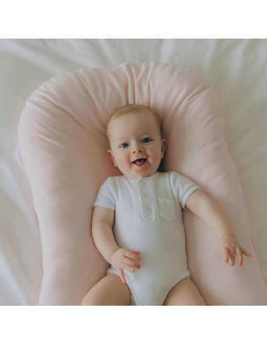 Cuna Aila + Aiden de Algodón Orgánico Rosa - Portátil y Ajustable