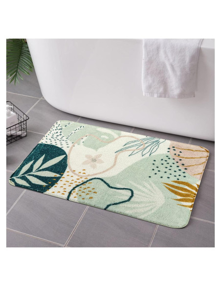 Alfombra de Baño Uphome Moderna Abstracta Verde 50x79cm Alfombra de Baño Uphome Moderna Abstracta Verde 50x79cm