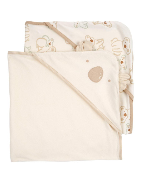 Toalla con Capucha para Bebé Carter's 2 Piezas Marfil/Khaki Toalla con Capucha para Bebé Carter's 2 Piezas Marfil/Khaki