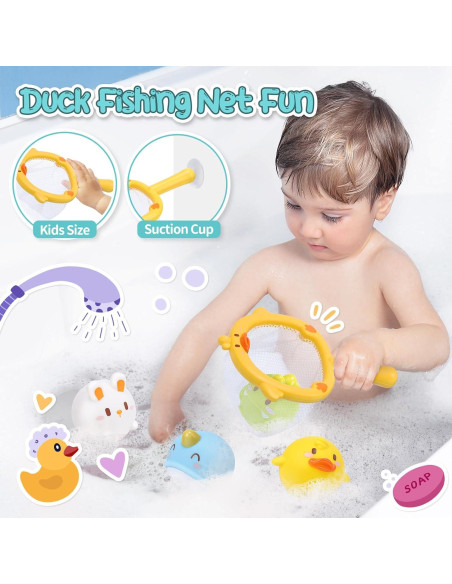 Juguetes de Baño Cute Stone - Pista de Agua y Red para Pescar