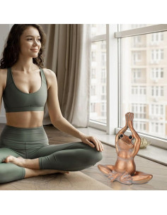 Estatua de Rana de Yoga KrcaJeo 27.9 cm Decoración Zen 2