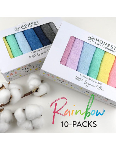 Paquete de 10 Paños de Lavado HonestBaby 100% Algodón Orgánico