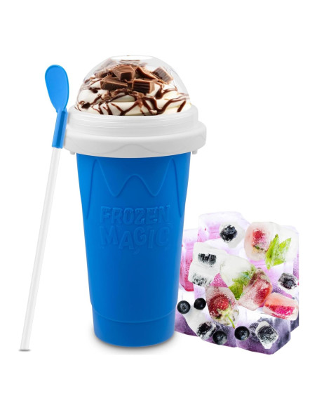 Taza Hacedora de Slushy Fopudy Azul 296 ml Silicona Taza Hacedora de Slushy Fopudy Azul 296 ml Silicona
