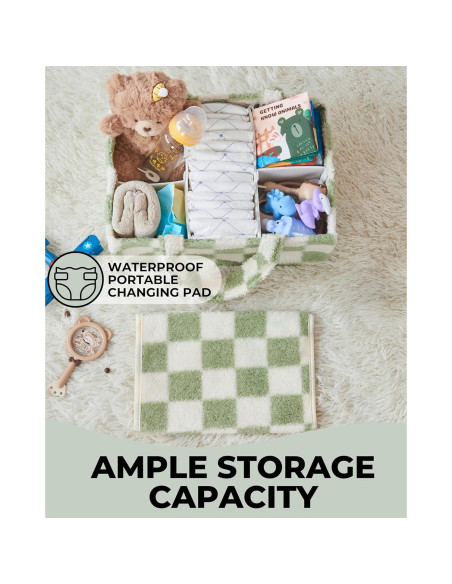 Conjunto Almohadilla Baño Toodly + Cesta Pañales Cuadros Conjunto Almohadilla Baño Toodly + Cesta Pañales Cuadros