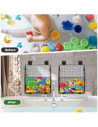 Organizador de Juguetes de Baño Plegable Greentainer Negro