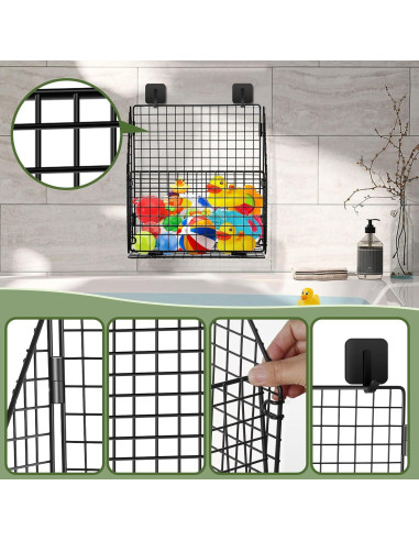 Organizador de Juguetes de Baño Plegable Greentainer Negro