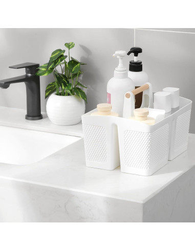 Cesta de Ducha Portátil rejomiik de Plástico Blanco 27.4x19.6cm