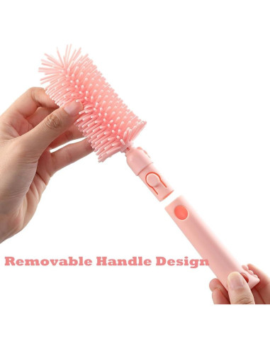 Kit de Cepillos para Biberones 6 en 1 Onluckdeer Rosa
