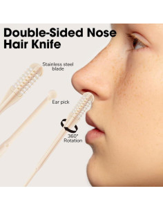 Cortador de Vello Nasal Yilia 2-en-1 Manual 360 - 4 Piezas 2