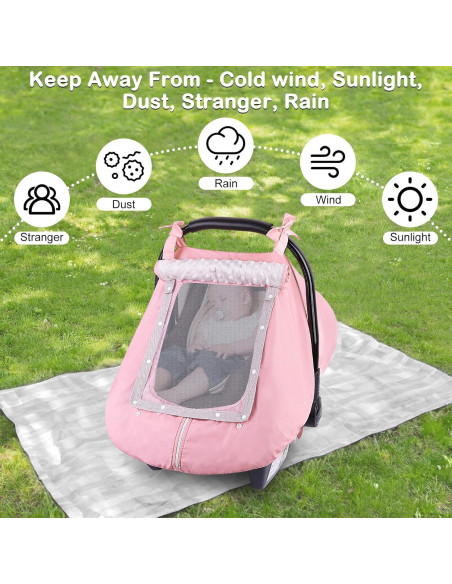 Funda para Asiento de Coche Bebé FIOBEE Rosa Impermeable Funda para Asiento de Coche Bebé FIOBEE Rosa Impermeable