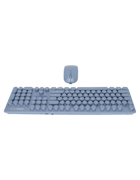 Combo Teclado y Ratón Inalámbrico Zunate Retro 104 Teclas Azul Combo Teclado y Ratón Inalámbrico Zunate Retro 104 Teclas Azul