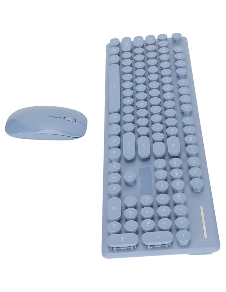 Combo Teclado y Ratón Inalámbrico Zunate Retro 104 Teclas Azul Combo Teclado y Ratón Inalámbrico Zunate Retro 104 Teclas Azul