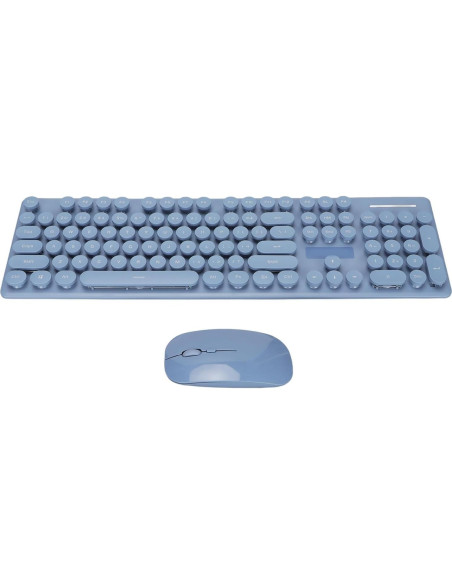 Combo Teclado y Ratón Inalámbrico Zunate Retro 104 Teclas Azul Combo Teclado y Ratón Inalámbrico Zunate Retro 104 Teclas Azul