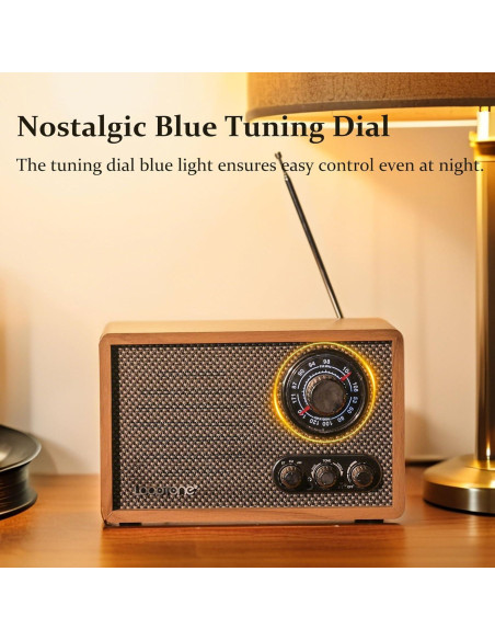Radio LoopTone R08P AM FM Bluetooth Madera Retro 24cm Radio LoopTone R08P AM FM Bluetooth Madera Retro 24cm