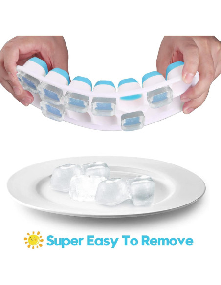 Bandeja de Hielo Jrisbo 4 Piezas Silicona Apilable Azul Bandeja de Hielo Jrisbo 4 Piezas Silicona Apilable Azul