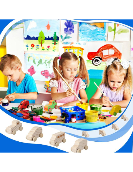 Kits de Coches de Madera Chivao 12 Piezas DIY para Pintar Kits de Coches de Madera Chivao 12 Piezas DIY para Pintar