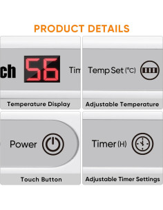 Calentador de Toallas ROMECH 23L con Pantalla LED - Blanco 2