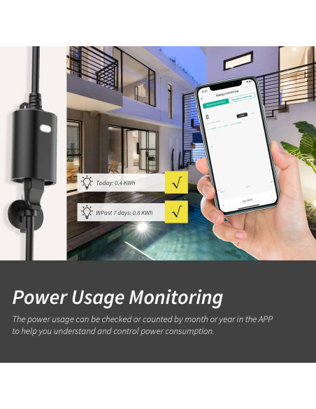 Enchufe Inteligente Exterior Minoston IP65 15A WiFi Control Enchufe Inteligente Exterior Minoston IP65 15A WiFi Control