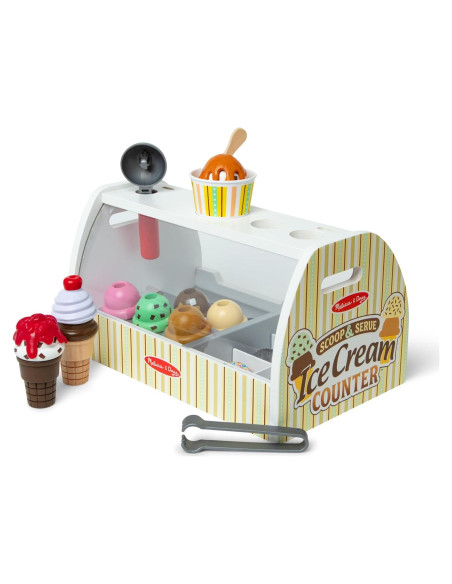 Mostrador de Helados de Madera Melissa & Doug 28 Piezas Mostrador de Helados de Madera Melissa & Doug 28 Piezas
