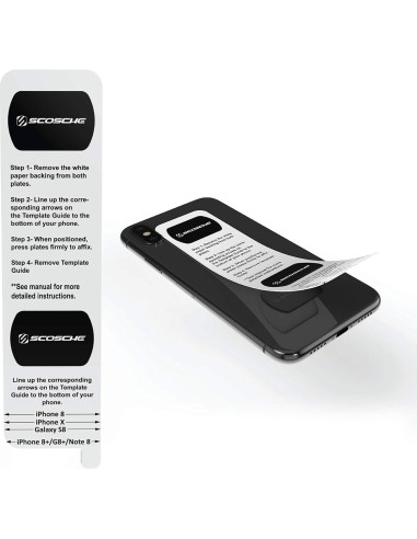 Kit de Placas Magnéticas Scosche MagicMount - Negro