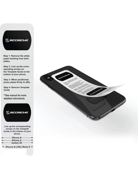 Kit de Placas Magnéticas Scosche MagicMount - Negro Kit de Placas Magnéticas Scosche MagicMount - Negro