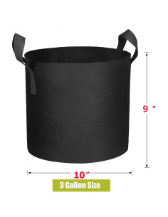Paquete de 10 bolsas de cultivo Cavisoo 11.4L tela transpirable 2