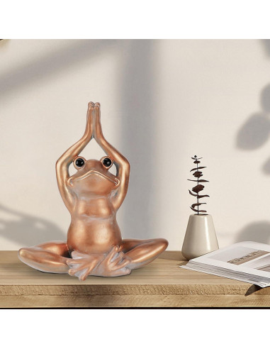 Estatua de Rana de Yoga KrcaJeo 27.9 cm Decoración Zen