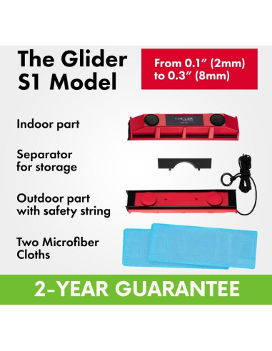 Limpiador de Ventanas Magnético Tyroler Glider S-1 0.1-0.3 cm