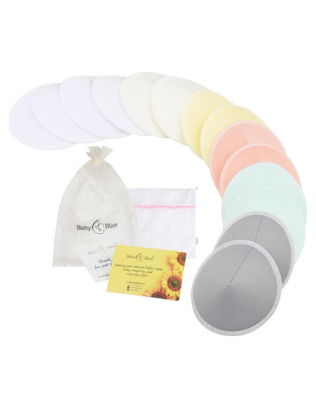 Almohadillas de Lactancia BabyBliss - 14 Reutilizables 9.9 cm Almohadillas de Lactancia BabyBliss - 14 Reutilizables 9.9 cm