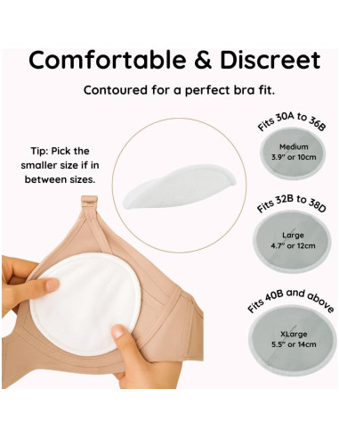 Almohadillas de Lactancia BabyBliss - 14 Reutilizables 9.9 cm