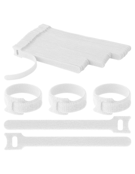Bridas Reutilizables PASOW 60pcs Microfibra 15/18/20 cm Blanco Bridas Reutilizables PASOW 60pcs Microfibra 15/18/20 cm Blanco