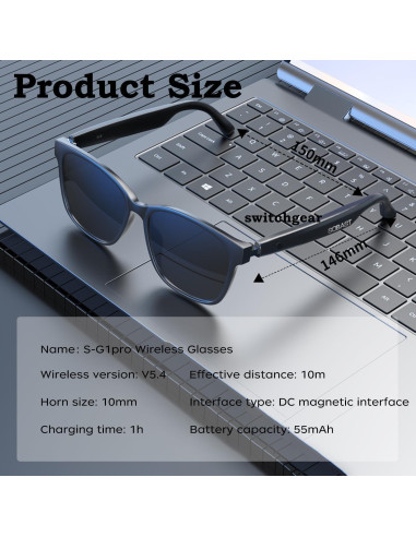 Gafas de Traducción Inalámbricas SOBAST G1 AI 110+ Idiomas