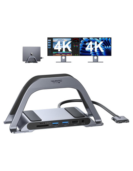 Estación de Acoplamiento USB C 4URPC Doble Monitor 4K 100W Estación de Acoplamiento USB C 4URPC Doble Monitor 4K 100W