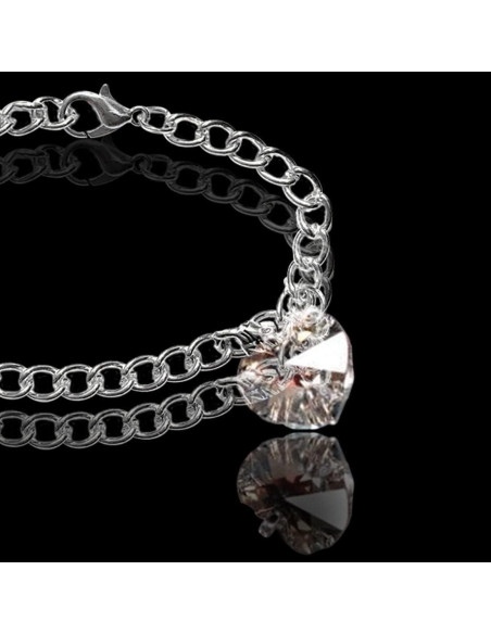 Pulsera de Joyería de Corazón y Lobo Crepúsculo Plata 18.42 cm Pulsera de Joyería de Corazón y Lobo Crepúsculo Plata 18.42 cm