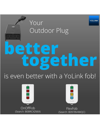 Enchufe Inteligente Exterior YoLink 1/4 km Rango Largo 2 Salidas