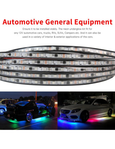 Luces LED Underglow DREAMIZER, 6 Tiras RGB 12V Impermeables