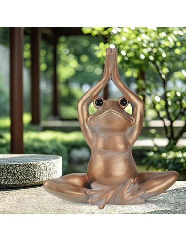 Estatua de Rana de Yoga KrcaJeo 27.9 cm Decoración Zen
