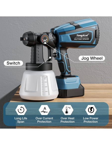 Pulverizador de Pintura Inalámbrico TengXcel 200W 1000ml Pulverizador de Pintura Inalámbrico TengXcel 200W 1000ml