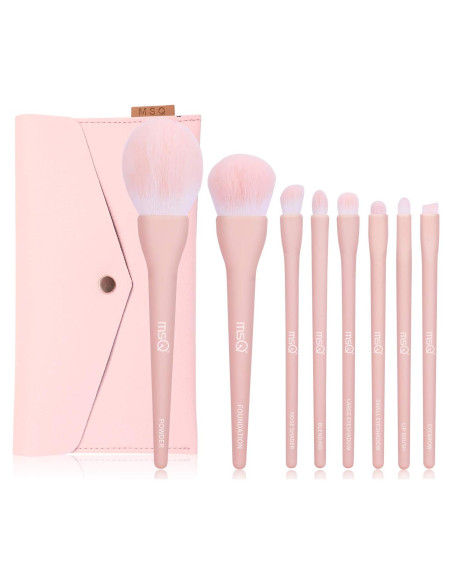 Juego de Brochas de Maquillaje MSQ 8 Piezas Rosa Juego de Brochas de Maquillaje MSQ 8 Piezas Rosa